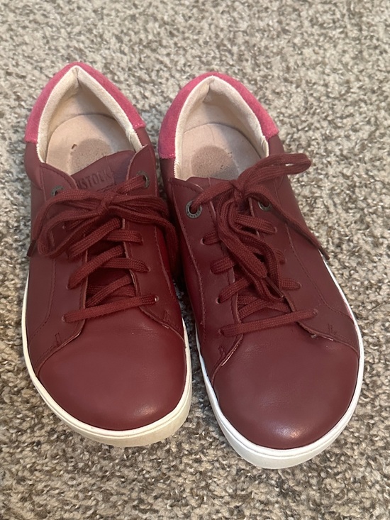 Birkenstock Other - Birkenstock Bend Low Sneaker Girl’s 34 Burgundy Wine Leather Lace-Up Casual Shoe